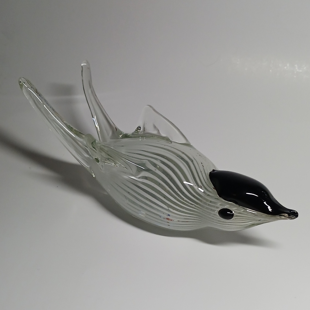 7" Murano style Glass Bird figurine bird 🐦‍⬛ paperweight 🐦